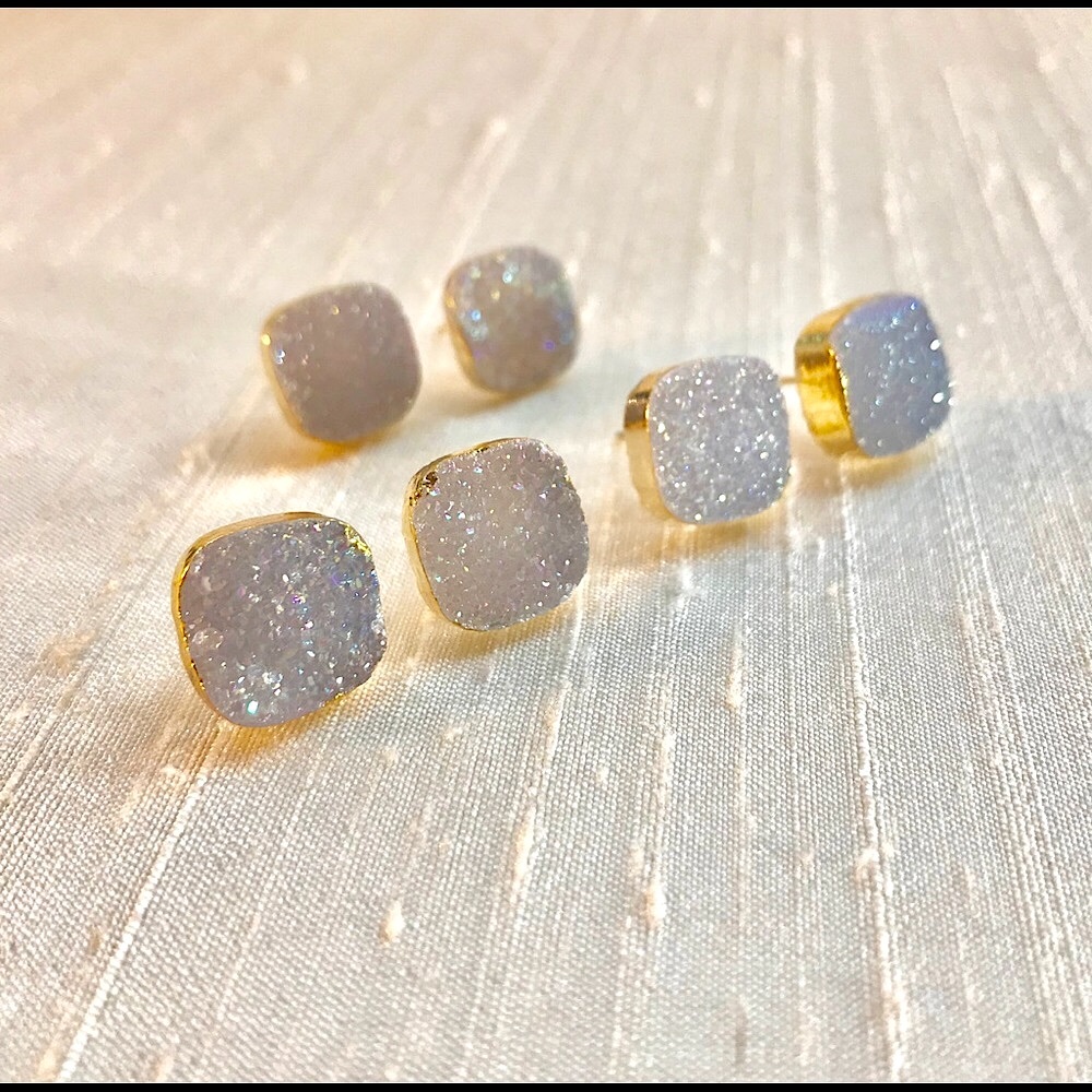 ✨Sparkling Druzy Quartz Earrings ✨ - Picture 2 of 6
